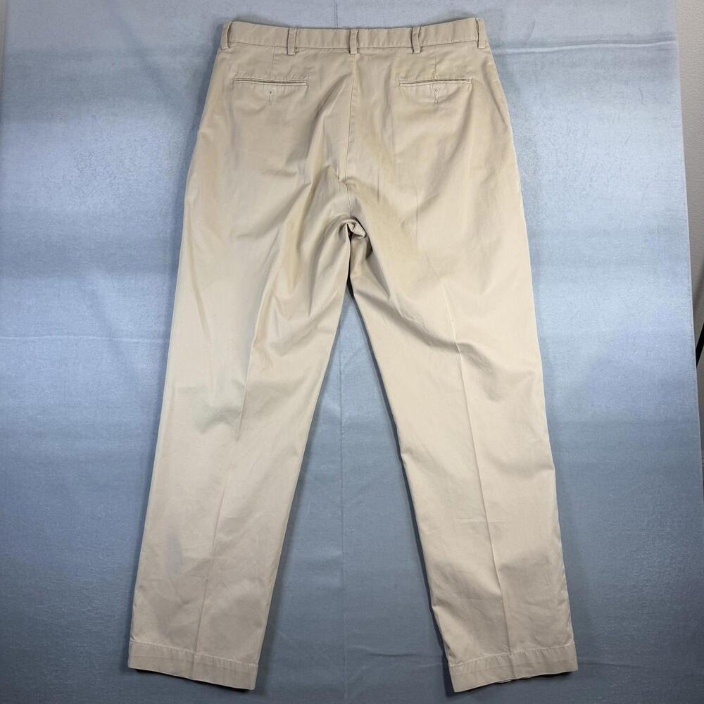 Vintage Polo Ralph Lauren Chino Pants Mens 38x32 Tan Flat Front Classic Fit 90s - Picture 4 of 10
